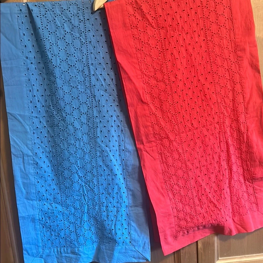 Bundle or 2 Diva Cotton Table Runners; Blue & Red 14 x 72 - Picture 2 of 10